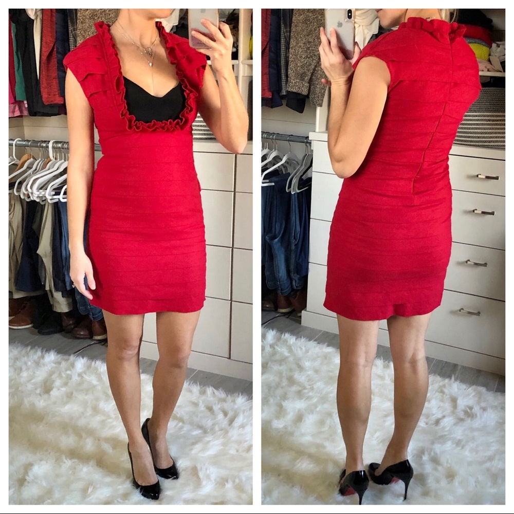 MaxMara red wool mini dress
